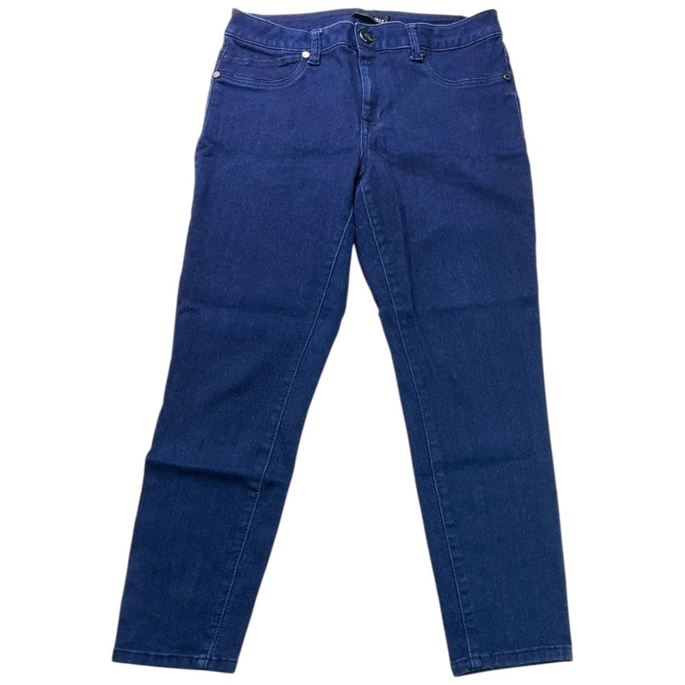 1822 Denim Blue Ankle Crop Jeans Women Size 14 Dark Wash Stretch CD1M1271A3